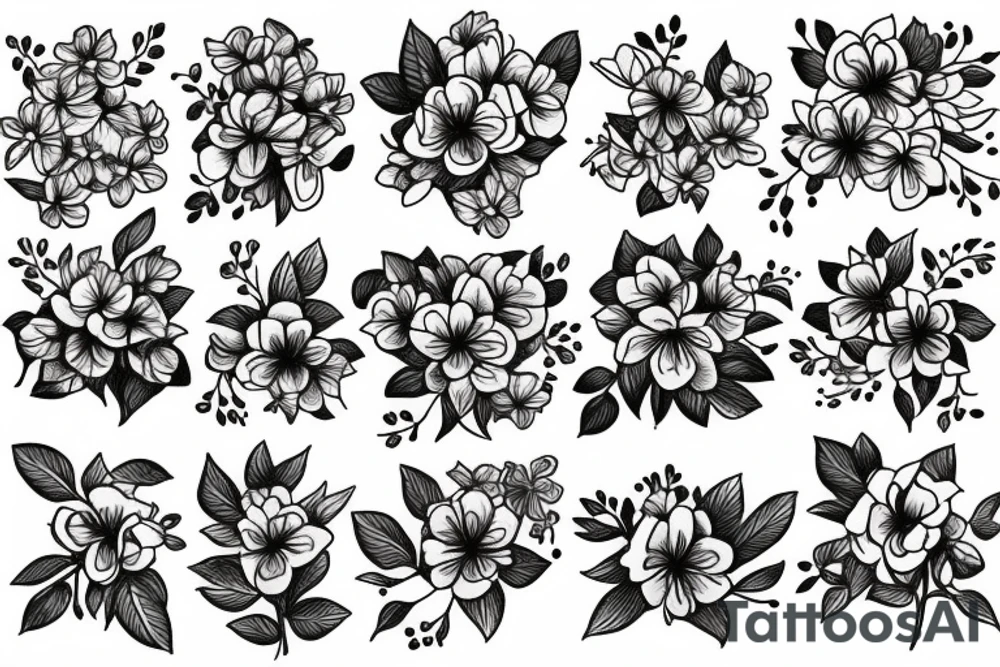 one bunch of small lilac flowers tattoo idea