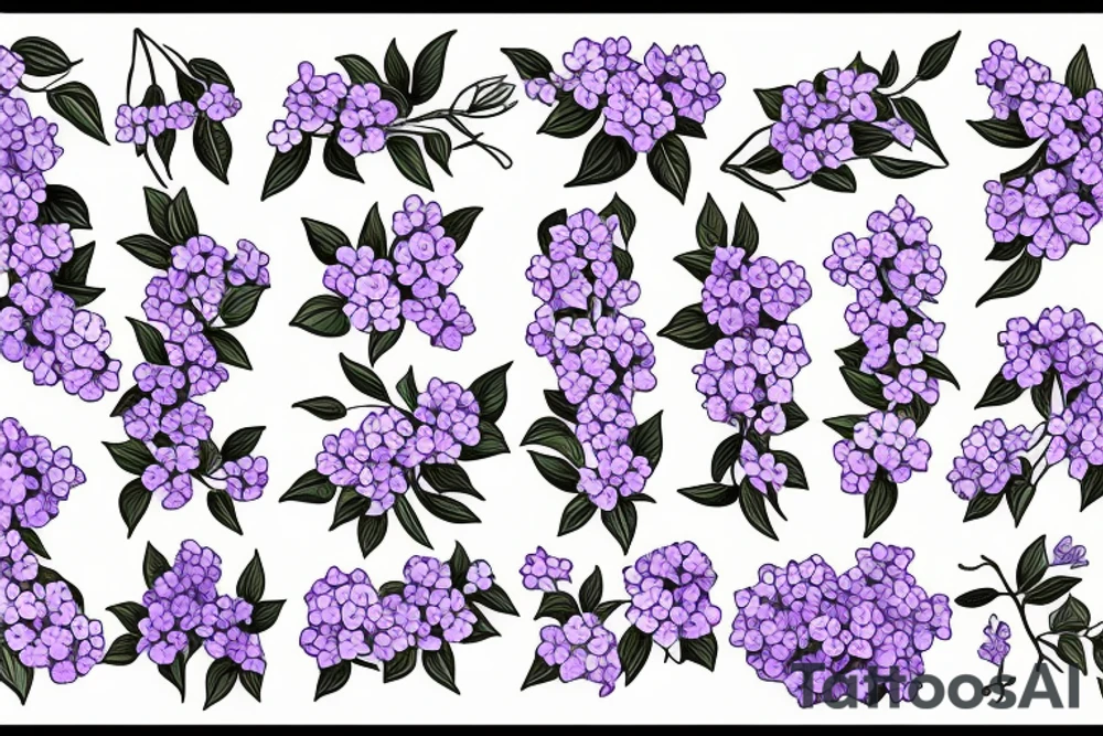 one bunch of small lilac flowers tattoo idea