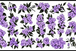 one bunch of small lilac flowers tattoo idea