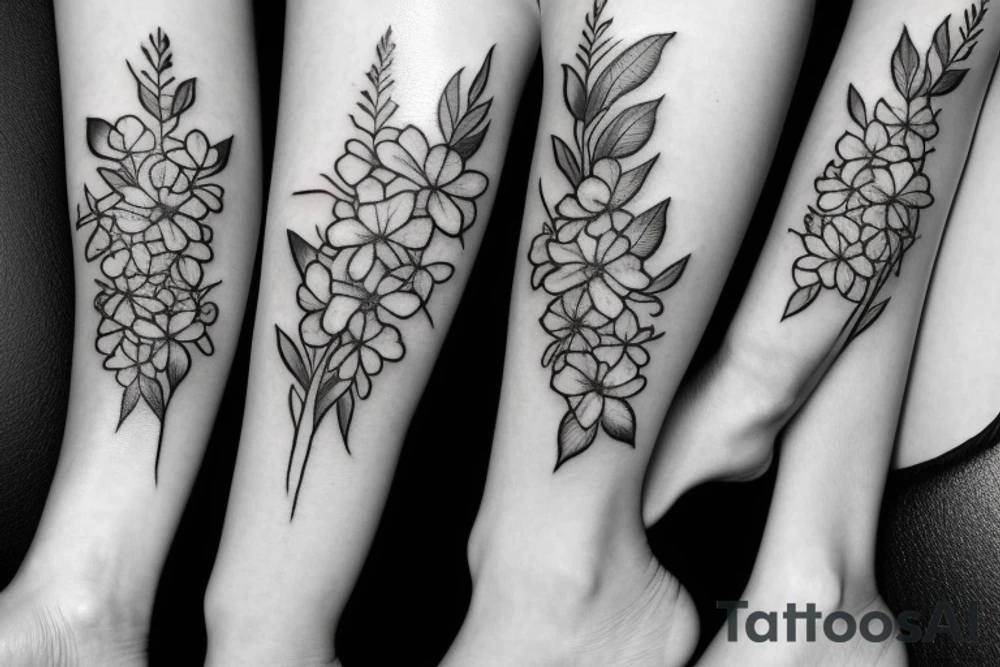 one bunch of small lilac flowers tattoo idea