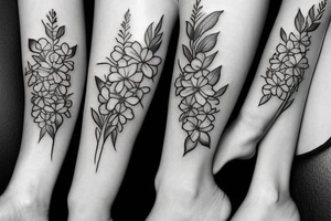 one bunch of small lilac flowers tattoo idea