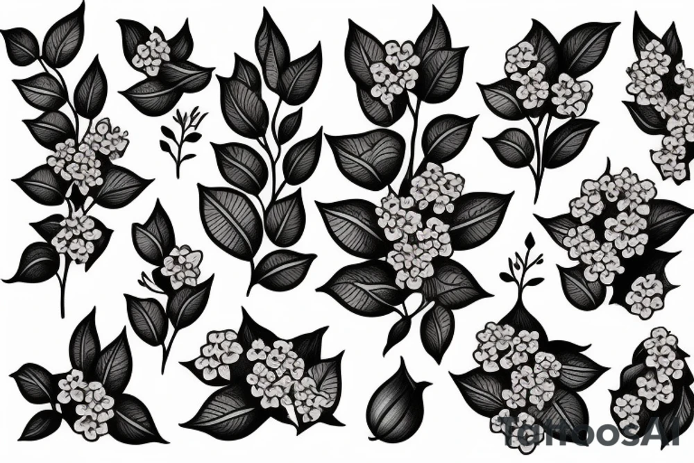 one bunch of small lilac flowers tattoo idea