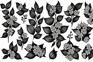 one bunch of small lilac flowers tattoo idea