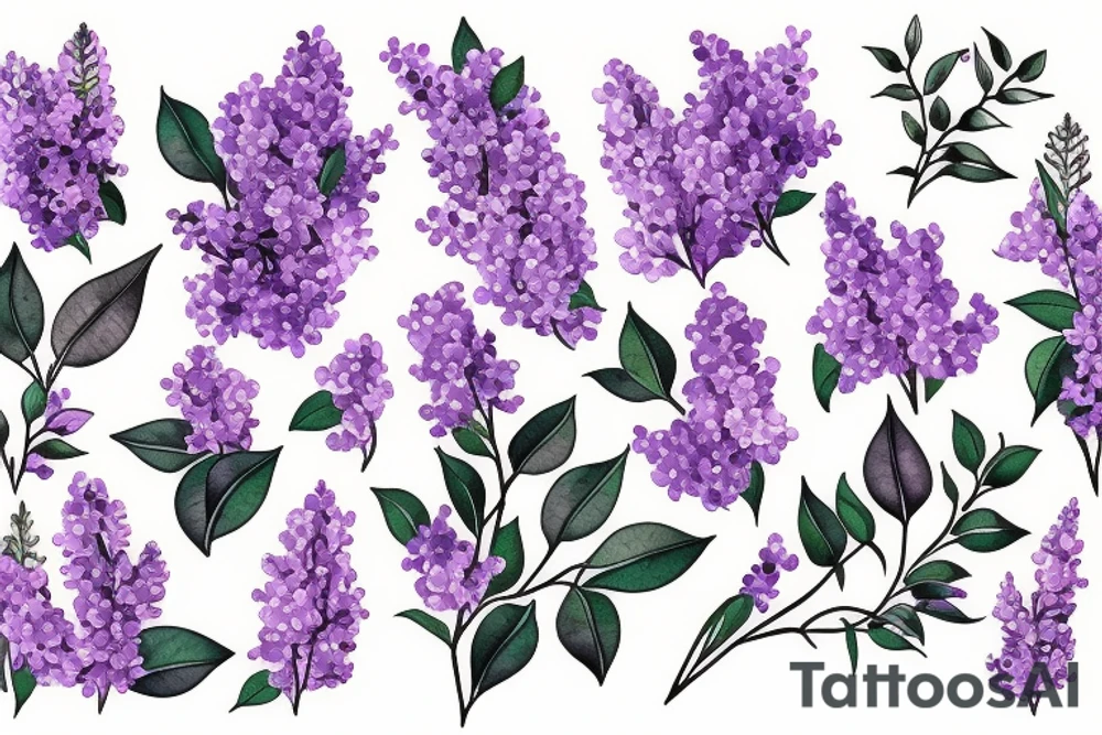 one bunch of small lilac flowers tattoo idea