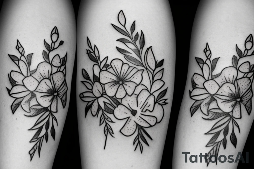 one bunch of small lilac flowers tattoo idea