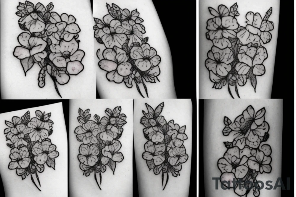 one bunch of small lilac flowers tattoo idea