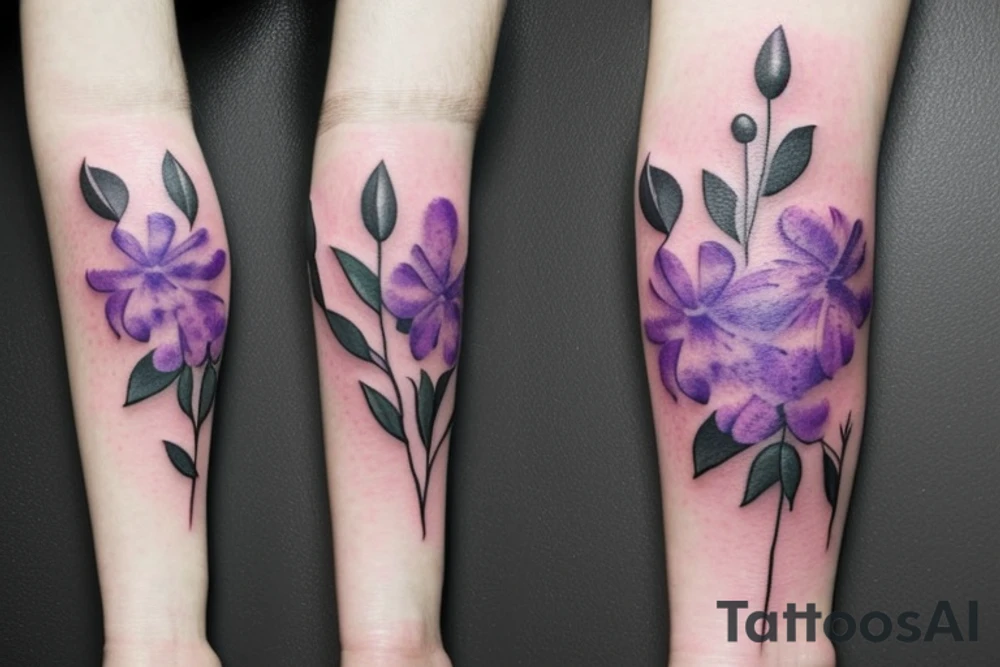 one small bunch of lilac flowers tattoo idea