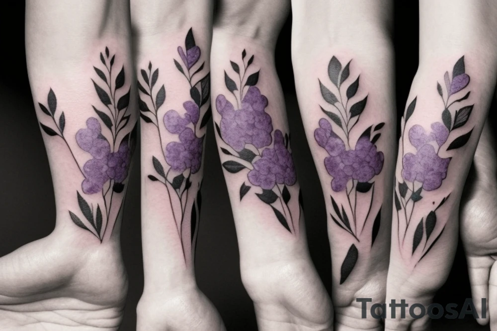 one small bunch of lilac flowers tattoo idea