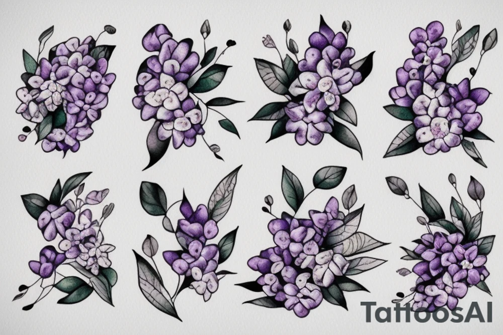 one small bunch of lilac flowers tattoo idea