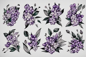 one small bunch of lilac flowers tattoo idea