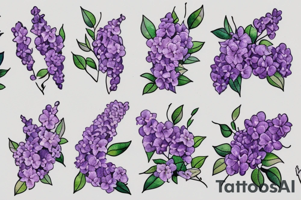 one small bunch of lilac flowers tattoo idea