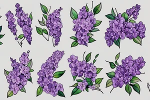 one small bunch of lilac flowers tattoo idea
