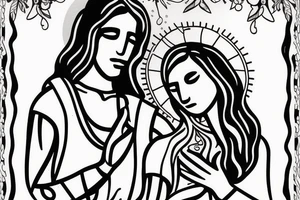 Woman and Jesus on a Raft tattoo idea