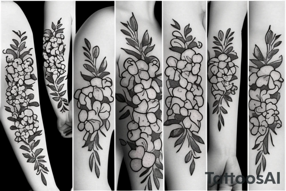 one small bunch of lilac flowers tattoo idea
