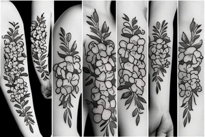 one small bunch of lilac flowers tattoo idea