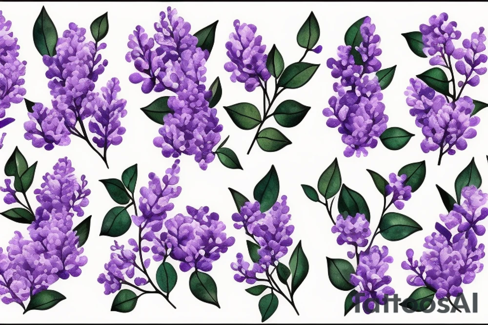 one small bunch of lilac flowers tattoo idea