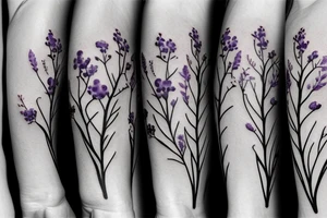 one small bunch of lilac flowers on a branch tattoo idea