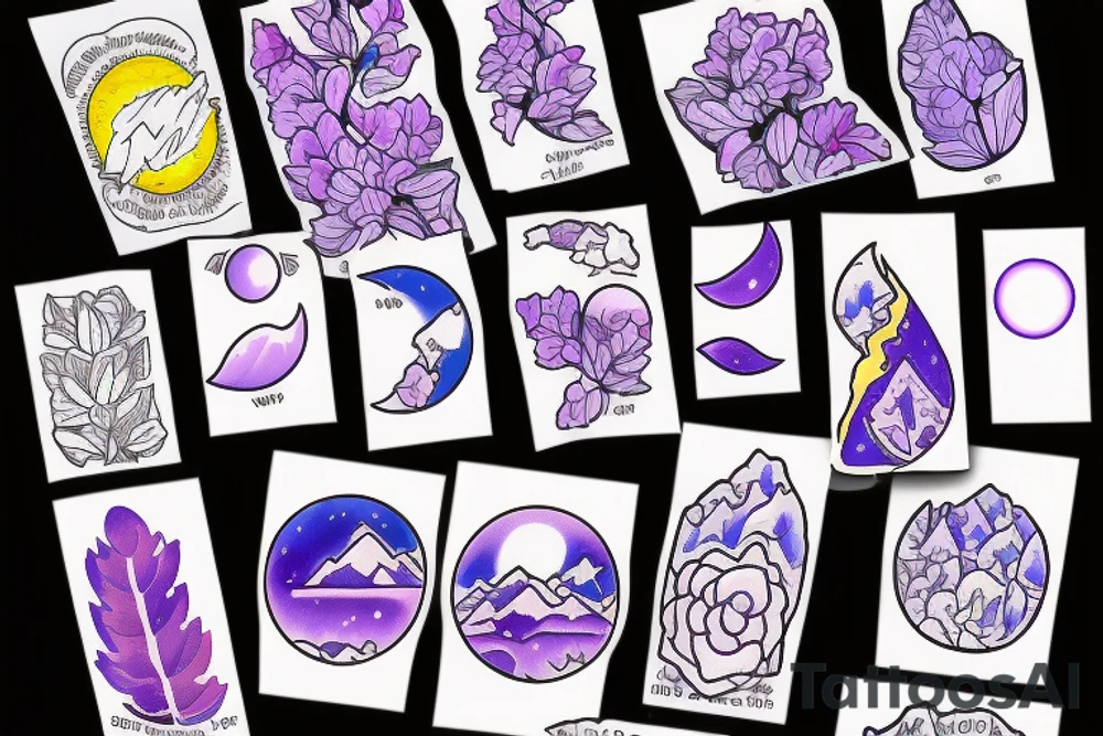 make a flash sheet with a lilac, a sun, a moon, a mountain and the chicago flag tattoo idea make a flash sheet with a lilac, a sun, a moon, a mountain and the chicago flag tattoo idea