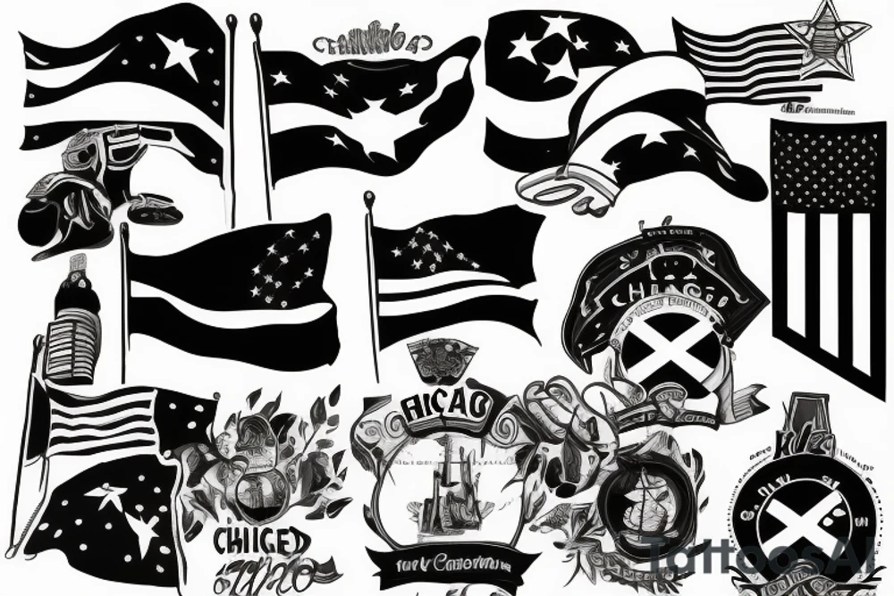 chicago flag tattoo idea