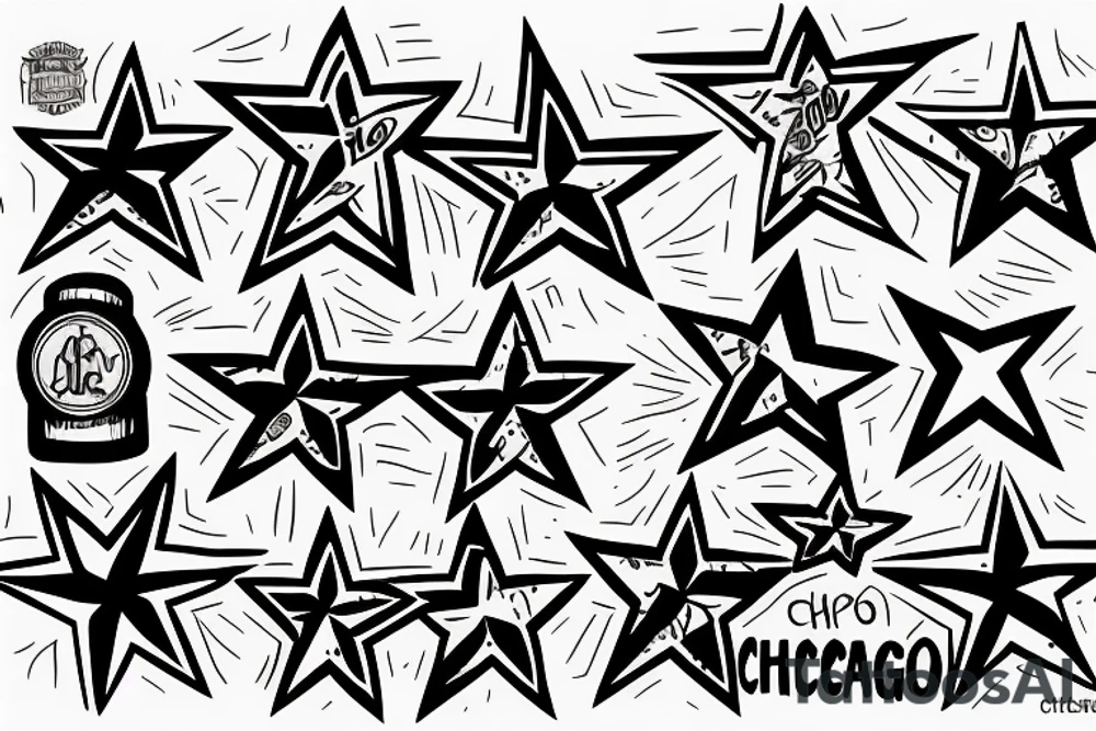 the 4 stars from the chicago flag tattoo idea