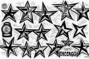 the 4 stars from the chicago flag tattoo idea