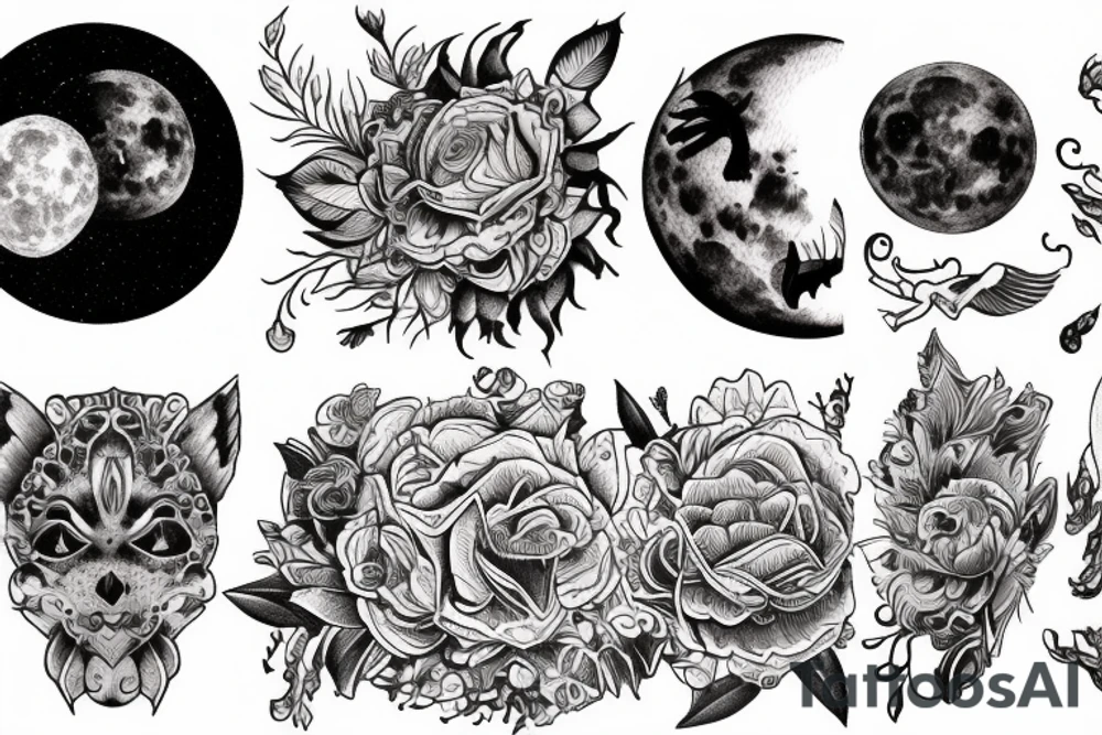 full moon tattoo idea