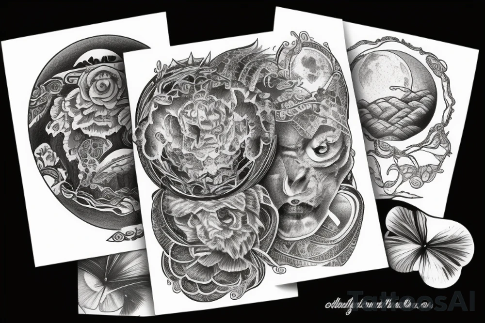 full moon tattoo idea