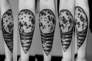 realistic full moon drawing tattoo idea