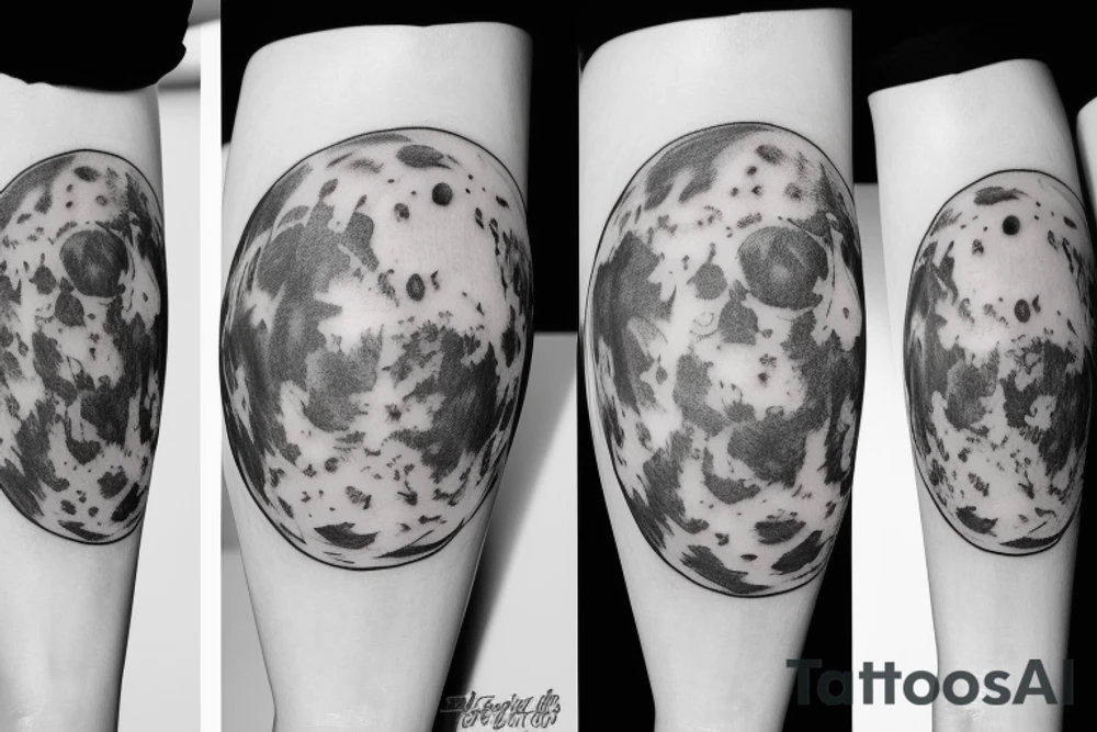 realistic full moon drawing tattoo idea