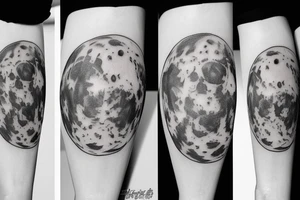 realistic full moon drawing tattoo idea