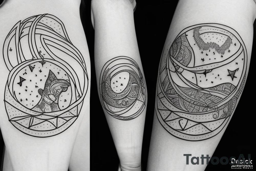 realistic full moon drawing tattoo idea