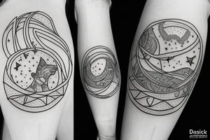 realistic full moon drawing tattoo idea
