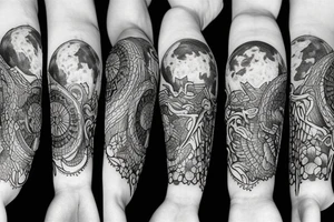 realistic full moon drawing tattoo idea