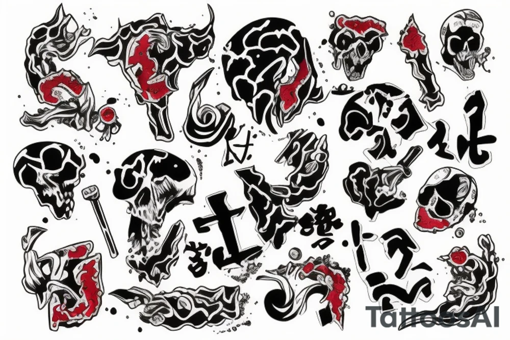 bloody letter X tattoo idea