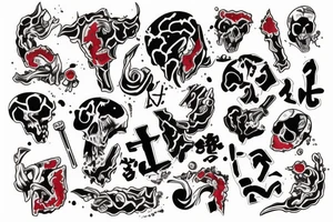 bloody letter X tattoo idea