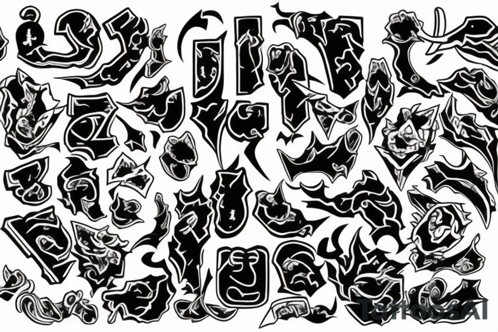 bloody letter X tattoo idea