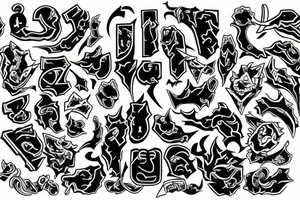bloody letter X tattoo idea