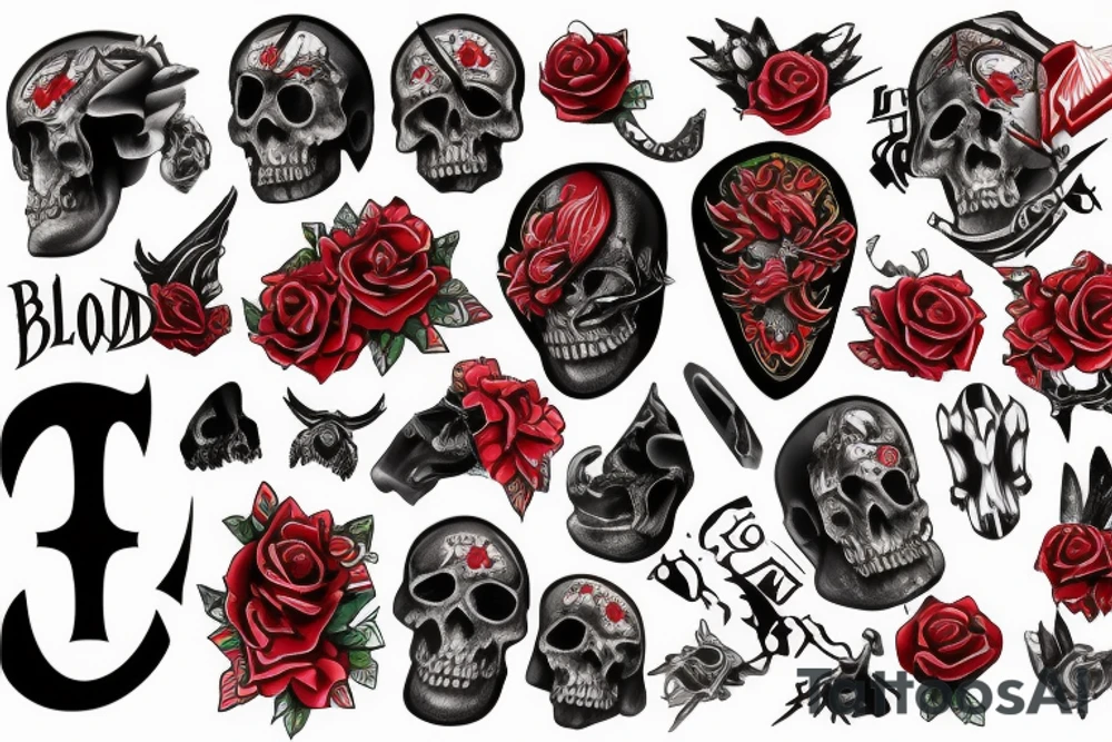 bloody letter X tattoo idea