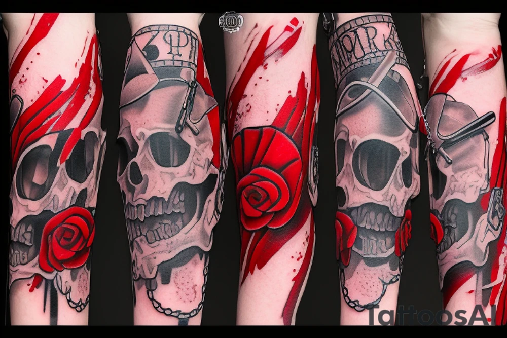 bloody letter X tattoo idea