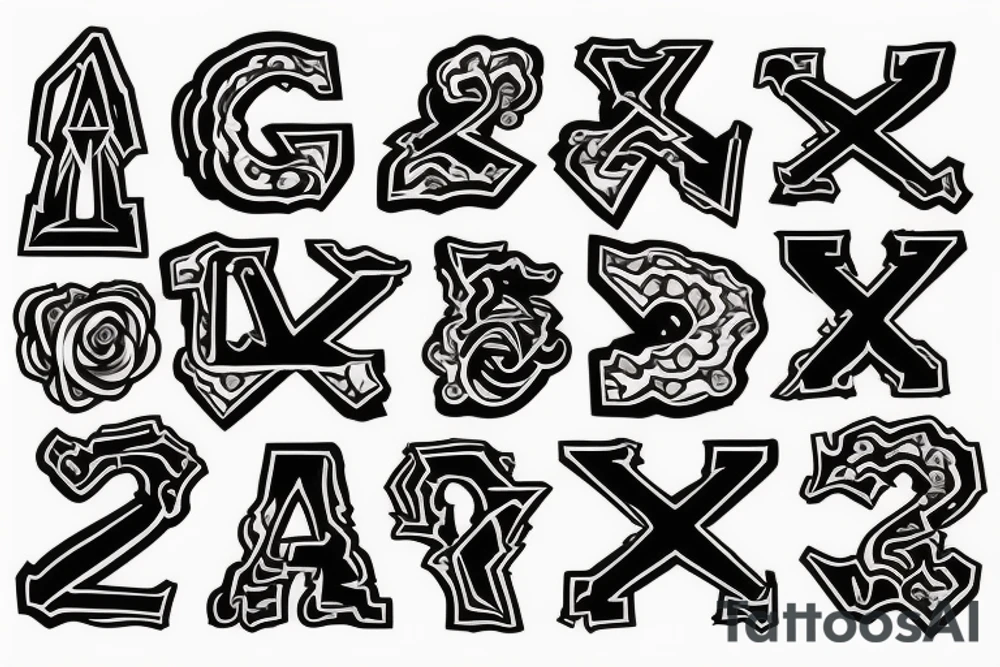 Letter X tattoo idea