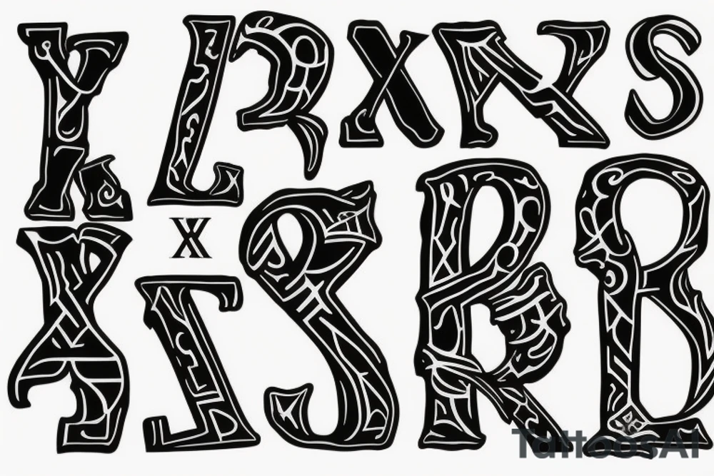 Letter X with blood tattoo idea