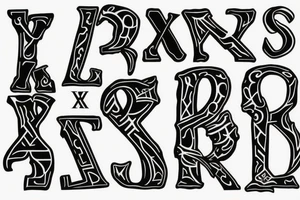 Letter X with blood tattoo idea