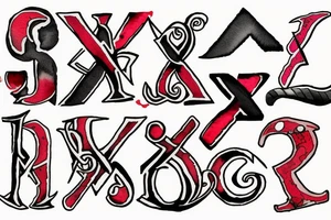 Letter X with blood tattoo idea