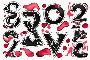 thin letter X with blood tattoo idea