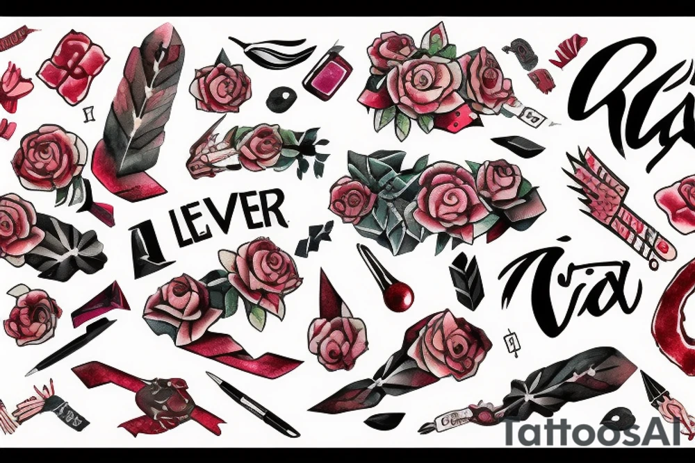 a thin letter X covered with blood tattoo idea