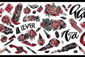a thin letter X covered with blood tattoo idea