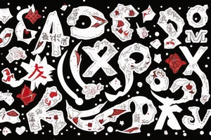 a thin letter X covered with blood tattoo idea