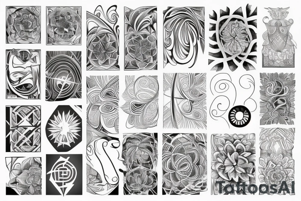 1.6180339, Fibonacci, phi, geometric tattoo idea