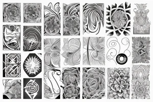 1.6180339, Fibonacci, phi, geometric tattoo idea