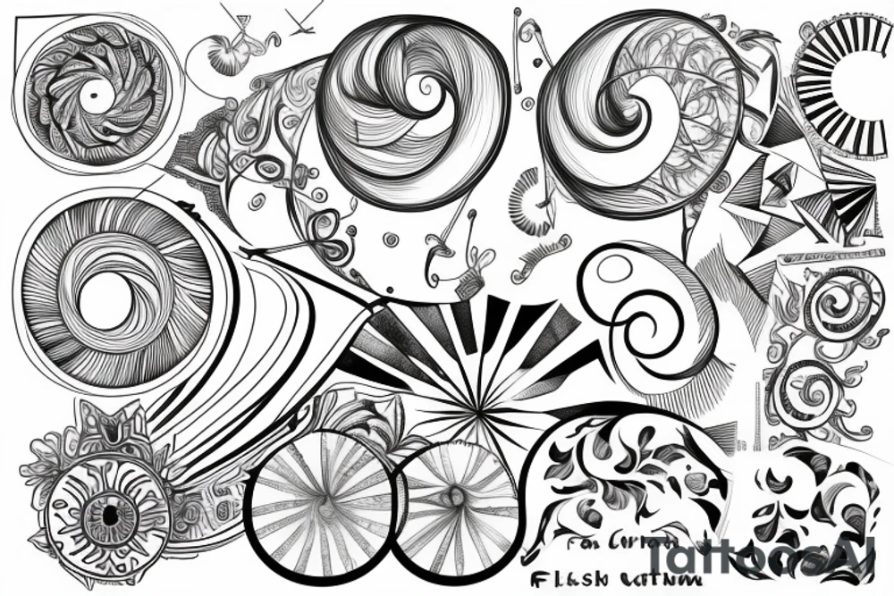 1.6180339, Fibonacci, phi, geometric tattoo idea